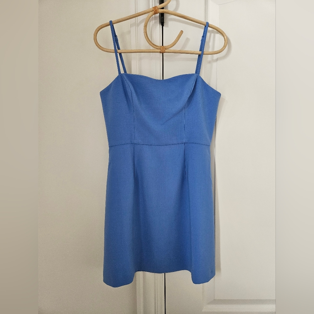French Connection Sky Blue Whisper Mini Cocktail Dress